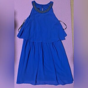 Elegant Blue Sleeveless Dress
